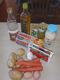 Ingredienser till Ensalada Rusa